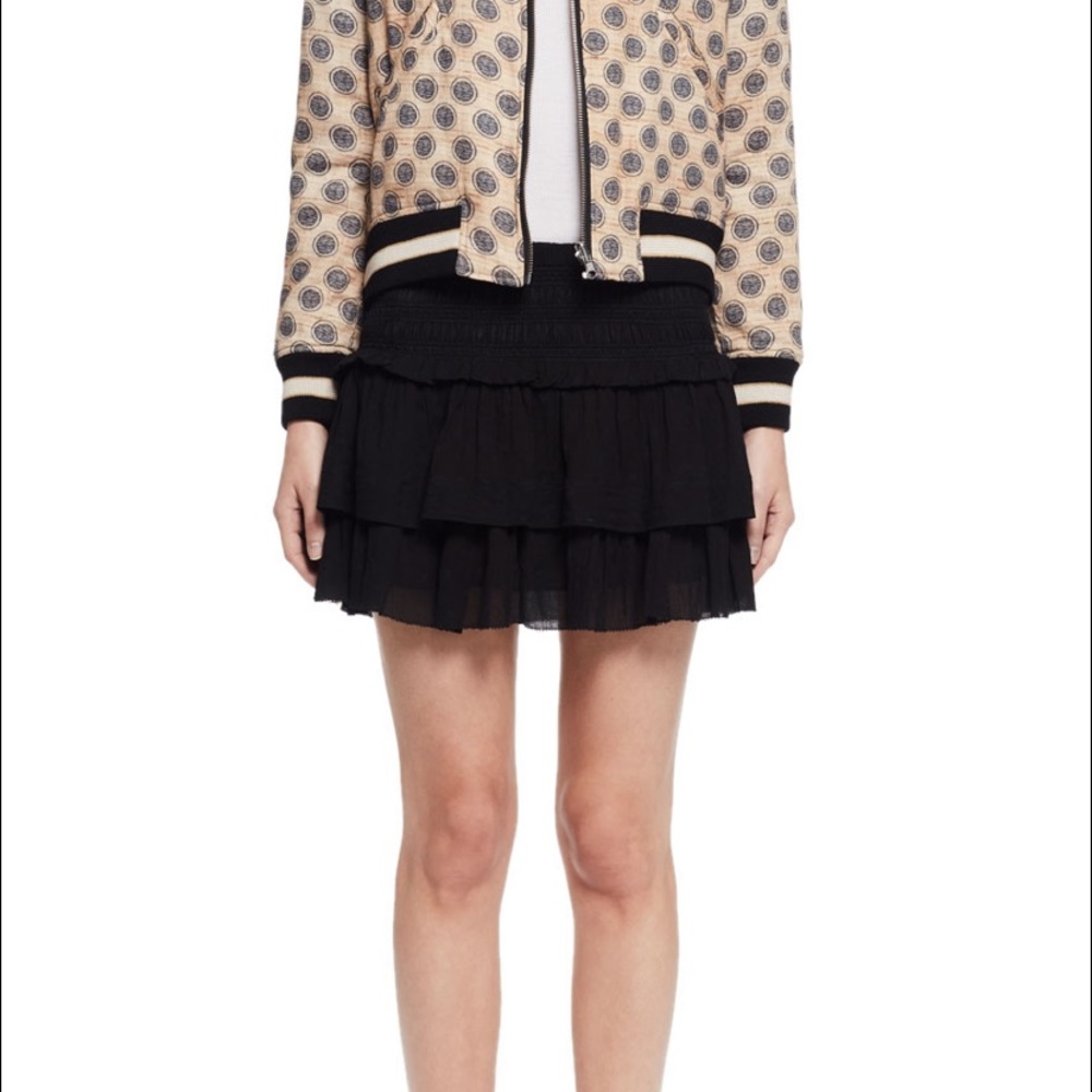 Isabel Marant Etoile Kamelie Tiered Voile Mini Skirt - Black - Picture 1 of 6
